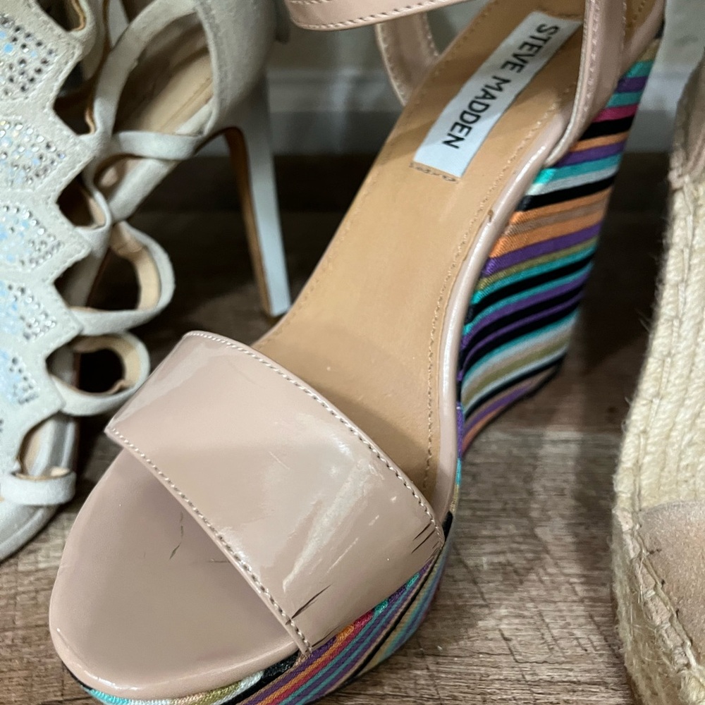 Steve Madden platform sandals.